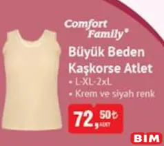 COMFORT FAMİLY BÜYÜK BEDEN KAŞKORSE ATLET